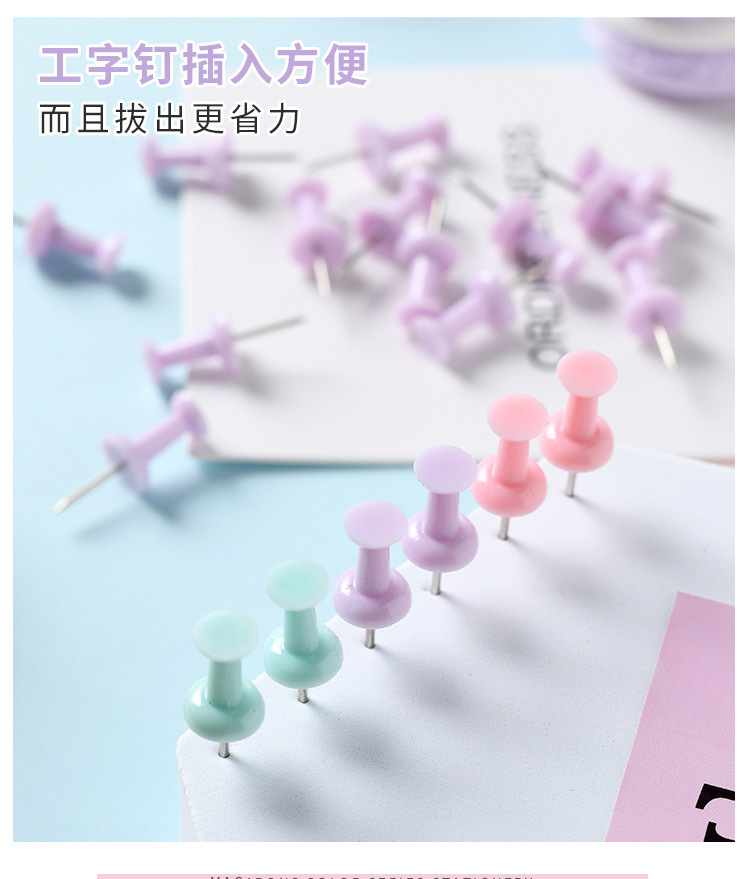 Factory direct supply of macaron-colored paper clip, ticket holder, stapler, student stationery set, creative pin binding combination pic 11