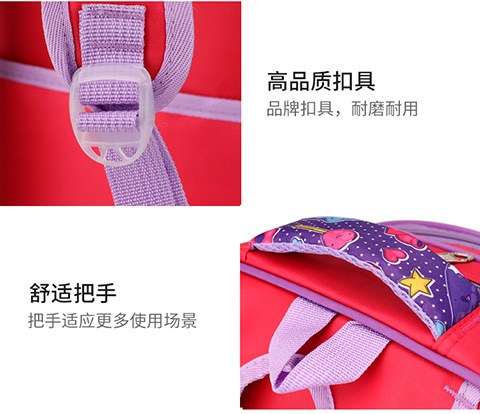 跨境小学生儿童书包三件套16寸3D男女童午餐包可拆卸拉杆双肩包详情21