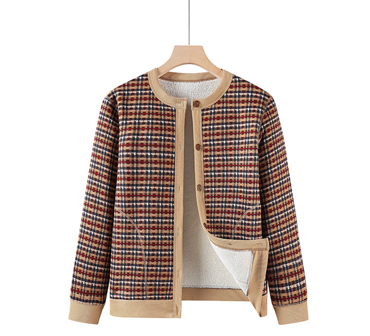 中老年人女装加绒加厚针织开衫妈妈保暖上衣服奶奶秋冬装毛衣外套详情22