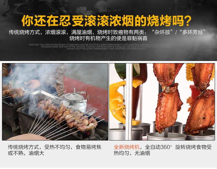 电烤炉自动旋转多功能电烤炉家用电烤炉小型电烧烤炉烤串电烧烤炉详情2
