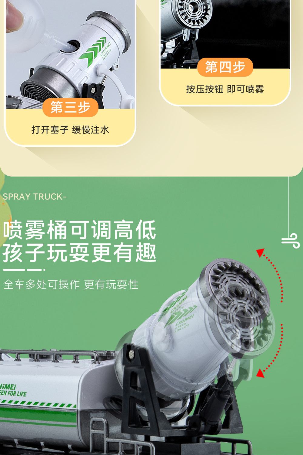 1:32新品城市除尘雾霾车合金车身带回力功能车门可开儿童玩具批发详情8