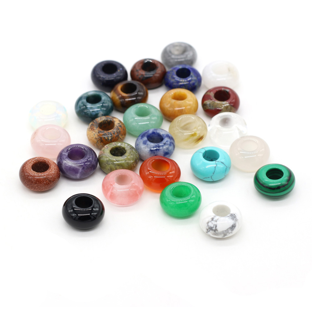 8x14mm天然石头半宝石算盘形大孔珠珠子DIY饰品配件手工制作批发详情10