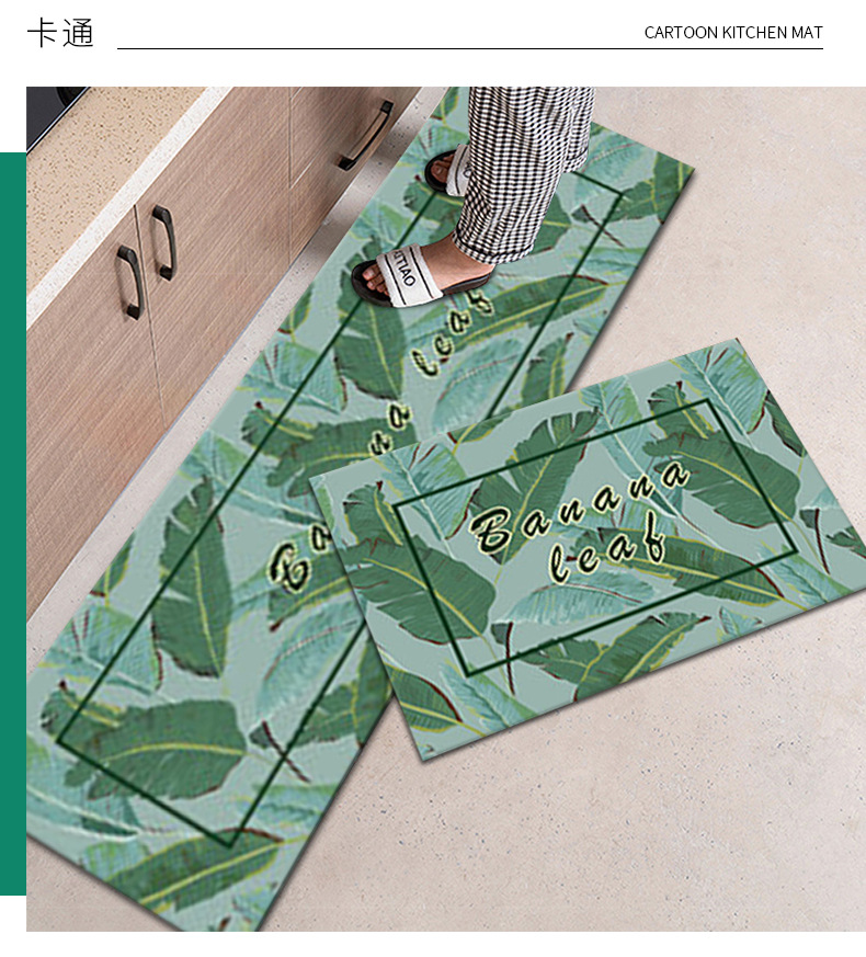 卡通3D印花厨房垫餐厅可爱浴室吸水地垫网红玄关门垫床边毯飘窗垫详情11