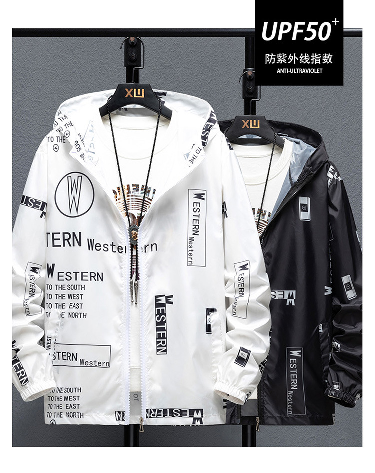 Summer new 2022 trendy, thin, breathable and sun-protective clothing for boys, teenagers, large-sized skin, big W coat for men pic 1