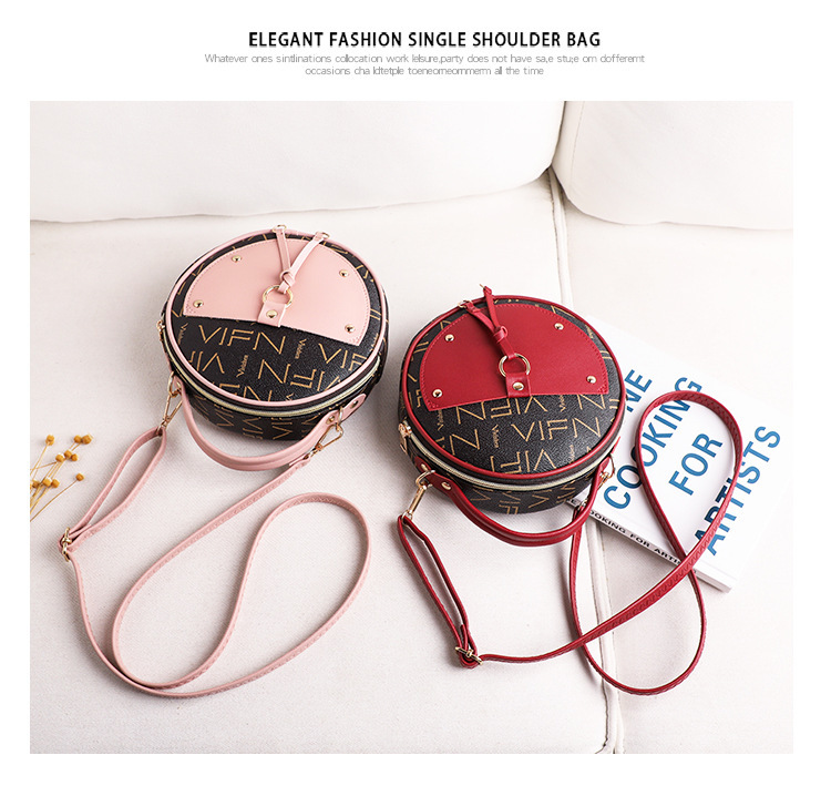 The 2021 new letter-printed double-layer single-shoulder small round bag for women is a fashionable and casual mobile phone bag with an upgraded version pic 18