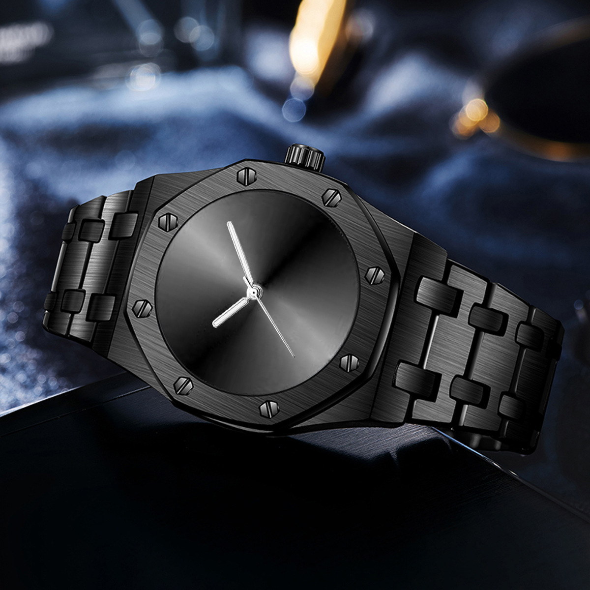 PINTIME/品时抖音手表直播爆款八边形带螺丝装饰圈防水石英手表男详情6