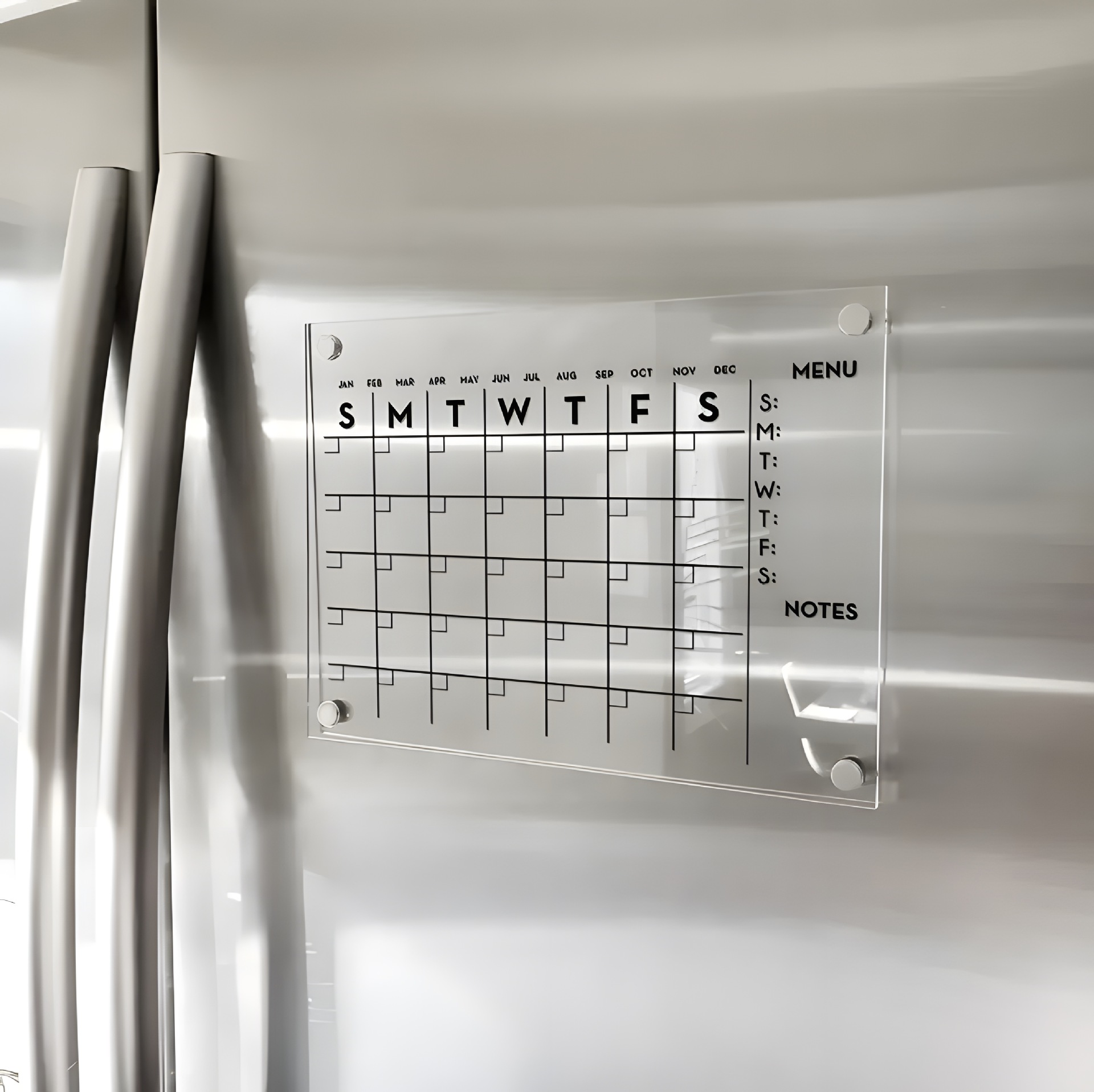 热销亚克力日历板周历月历透明强磁干擦板写字板磁性贴冰箱贴详情1