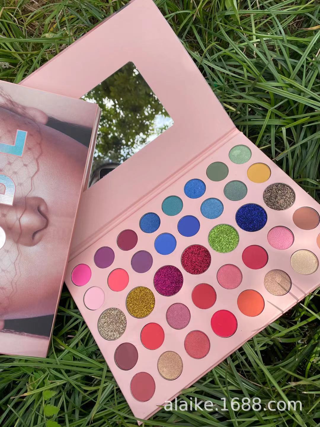 New foreign trade logo 39-color matte pearlescent eyeshadow, nude large paper eyeshadow, earth milk tea color eyeshadow 1 pic 5