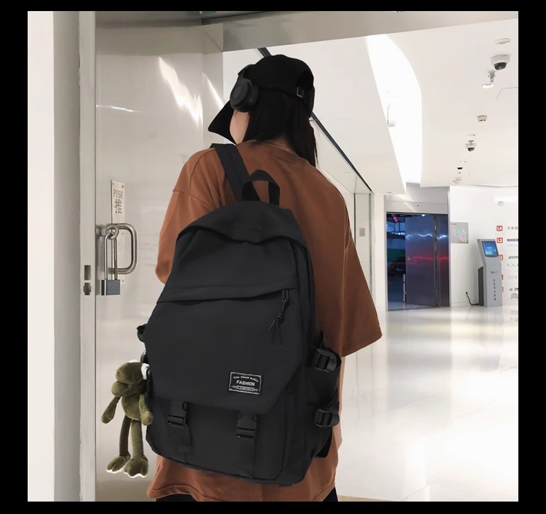 双肩包男ins简约百搭大容量电脑旅行背包女初中生高中大学生书包详情29
