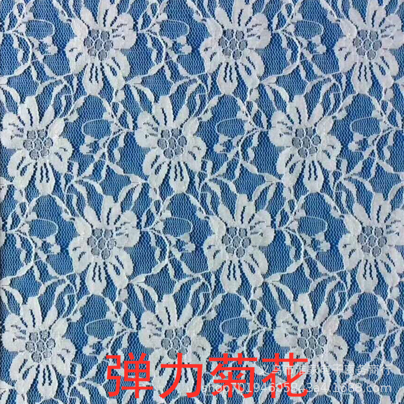Factory direct sales of elastic lace fabric, brocade small plum blossom rose in stock, lace skirt fabric pic 7