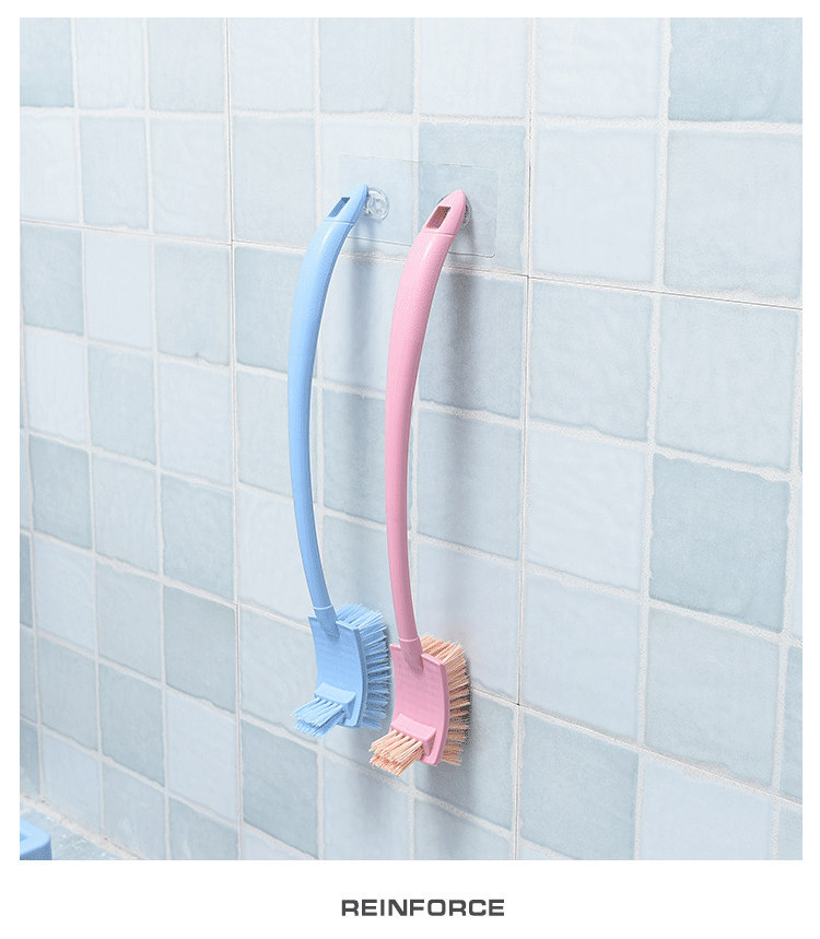Double-sided plastic thickened long-handled decontamination toilet brush, toilet brush, bathroom cleaning, crease-bending brush, sanitary brush pic 8