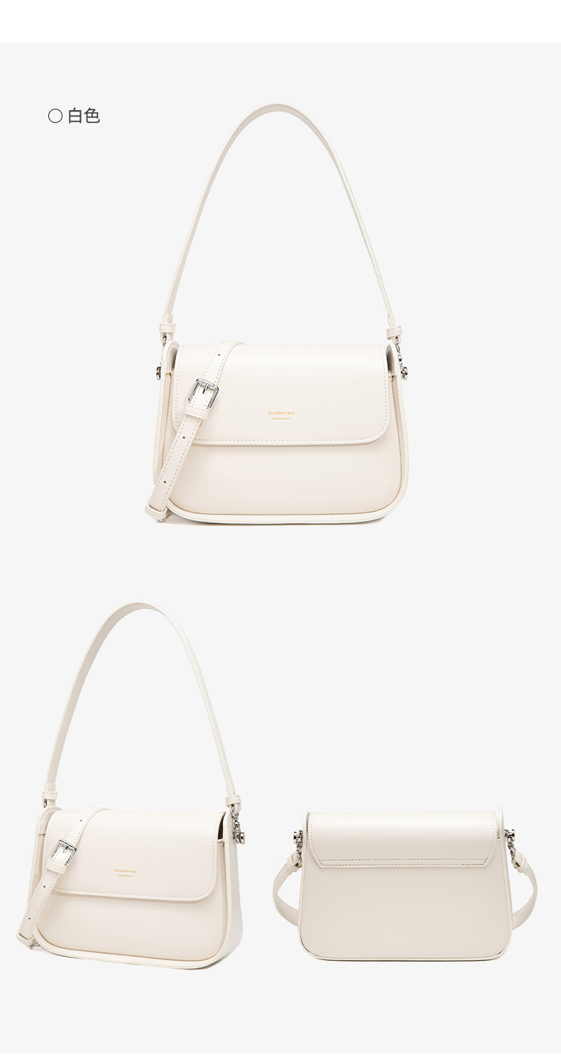 跨境新款2024秋季复古马鞍包小方包女百搭高档真皮感手提斜挎包包详情10