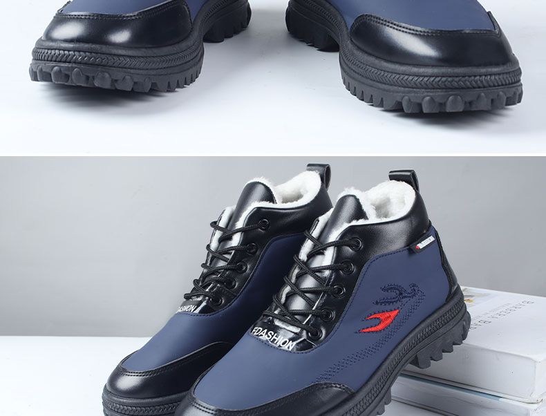 冬季男士加绒加厚保暖棉靴东北加厚保暖雪地靴软底防水皮面棉鞋男详情19