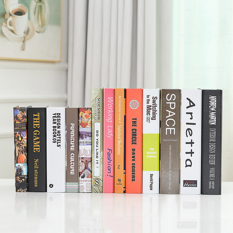 Fake books, imitation books, decorative items for coffee shops, study rooms, soft furnishings, English modern and simple props, books pic 5