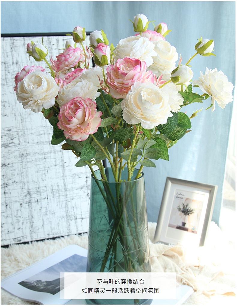 婚庆牡丹仿真玫瑰花 装饰客厅家居假花摆件布置绢花花束仿真花详情18