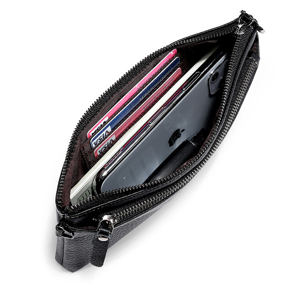 Fábrica de cuero genuino para hombres billetera al por mayor RFID cepillo antirrobo para hombres clip de dinero de dólar europeo y americano fibra de carbono patrón vaca pickup clip pic 8