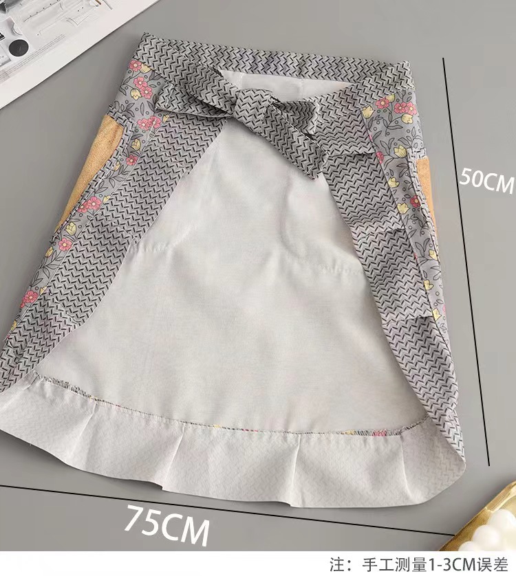 Cotton breathable summer half-length apron, stain-resistant and wear-resistant canvas, cute for girls, kitchen and catering special half-length waistband pic 13