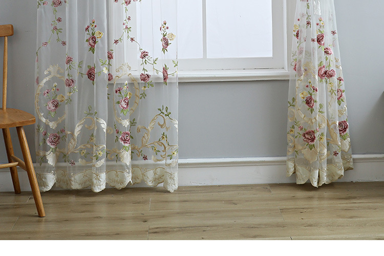 Cross-border exclusive Amazon curtain finished products, American-style embroidered window screens, small curtains, semi-blackout curtains, fabric wholesale pic 20