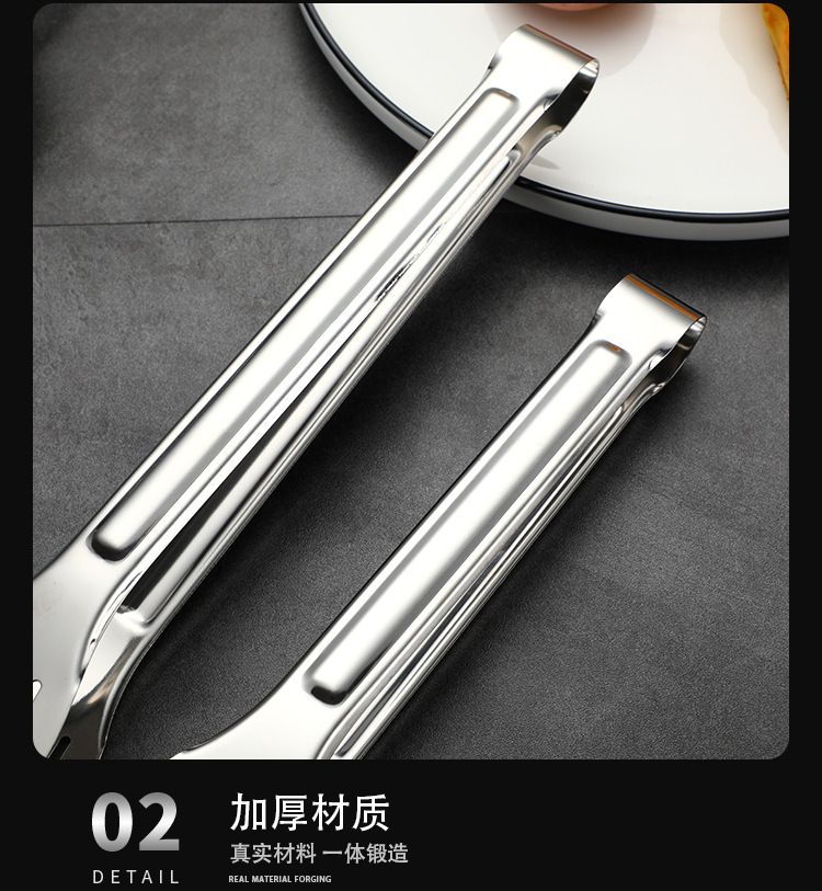 304 stainless steel food tongs, self-service fast food tongs, barbecue, baking bread, grilled meat, fried steak food tongs, meal tongs pic 7