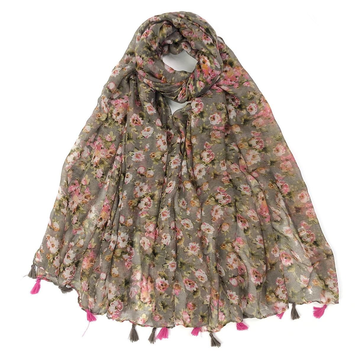 一件代发新款欧美春夏季时尚百搭印花流苏围巾 披肩 跨境专供 工厂批发详情12