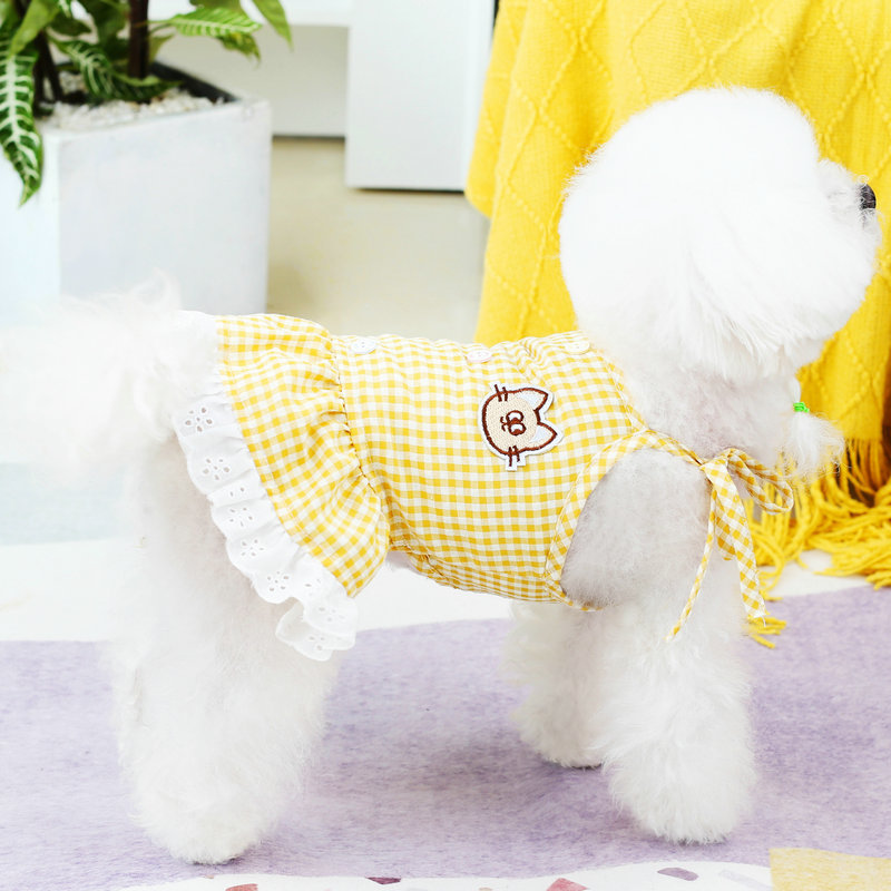 春夏新款宠物衣服彩扣花边裙中小型犬可爱时尚狗狗衣服服饰详情6