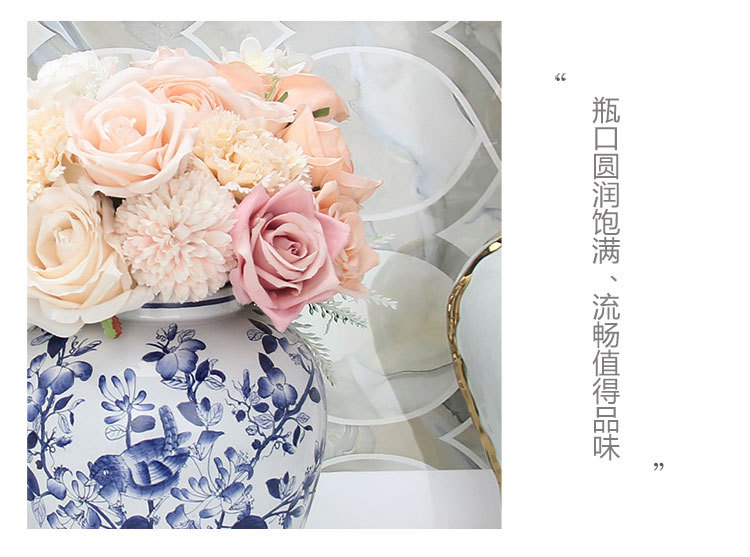 New Chinese-style blue and white landscape hand-painted general jars, Jingdezhen ceramic vases, storage jars, decorative ornaments and handicrafts pic 8