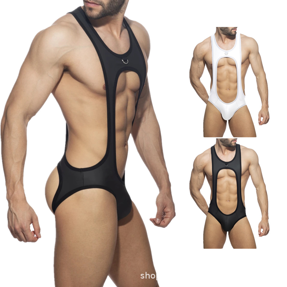 2024新款AD男士情趣内衣平角连体衣性感背带裤欧美情趣套装男潮流详情2