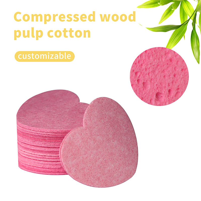 A set of 50 pieces of pink heart-shaped compressed facial cleanser made of wood pulp cotton that swells when exposed to water is selling well on Amazon pic 6