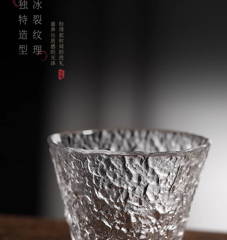 耐热透明小茶杯家用功夫茶具锤纹玻璃家用客厅待客茶杯喝水杯批发详情6