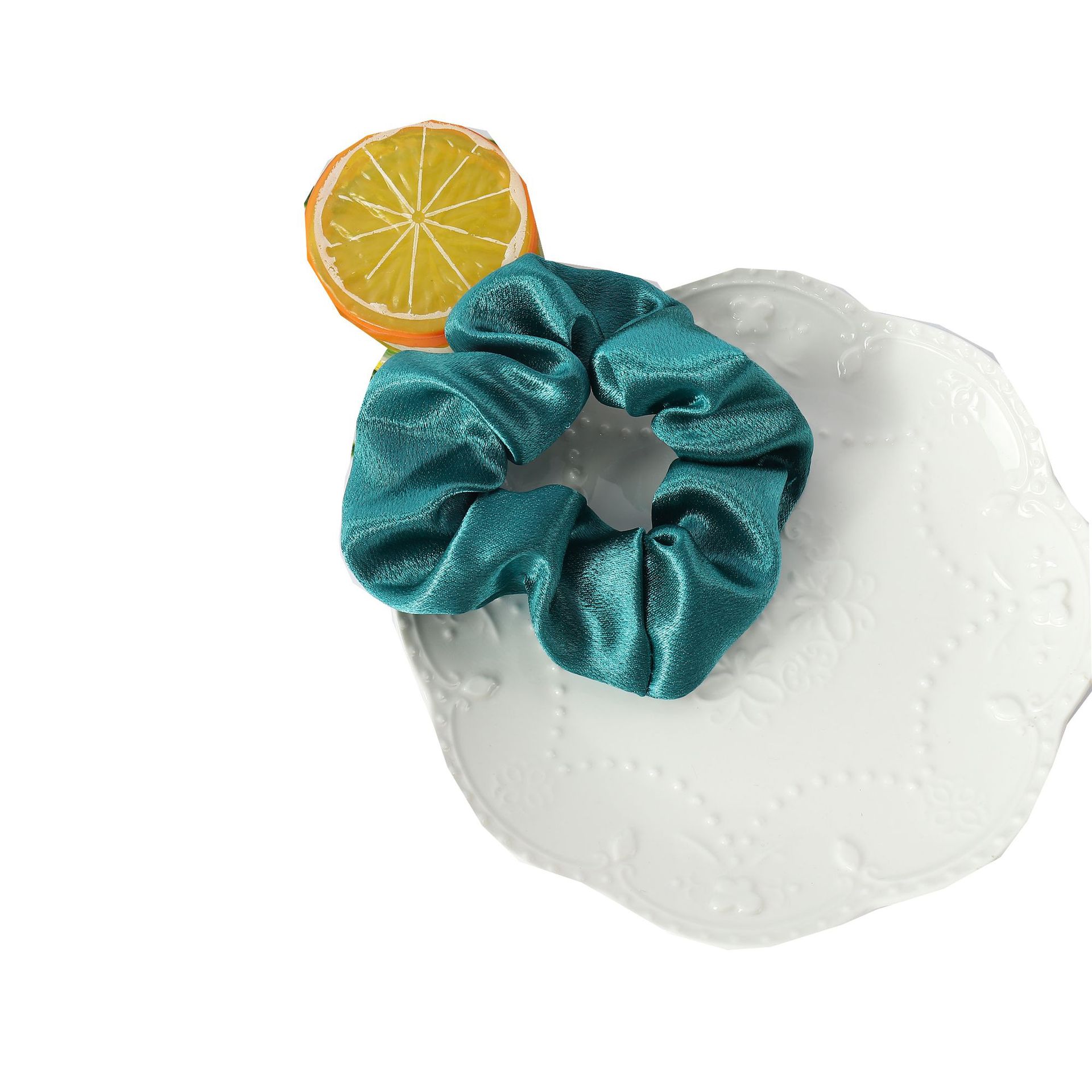 Cross-border solid-color crystal satin hair tie, elegant headwear, simple hair tie, hair accessory, small hair band, large fat intestine hair band pic 29