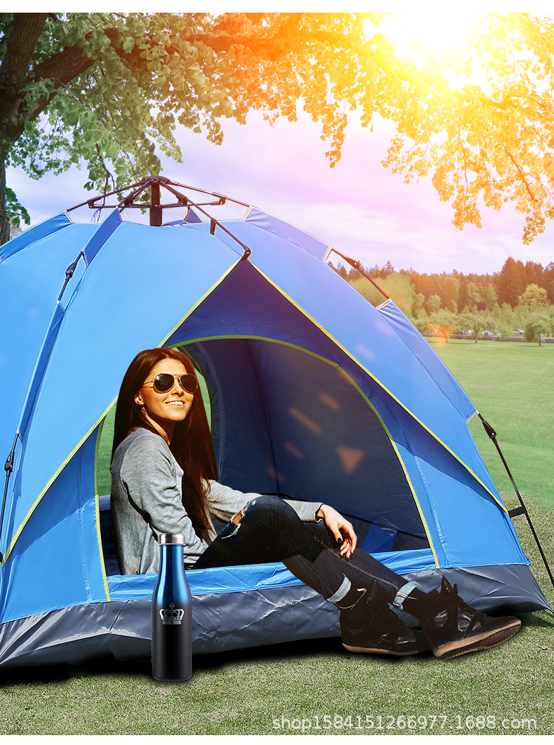 Cool Travel Outdoor Camping Tent 2-3-4 person Fully automatic tent Spring-type quick-opening sun Protection camping tent pic 11