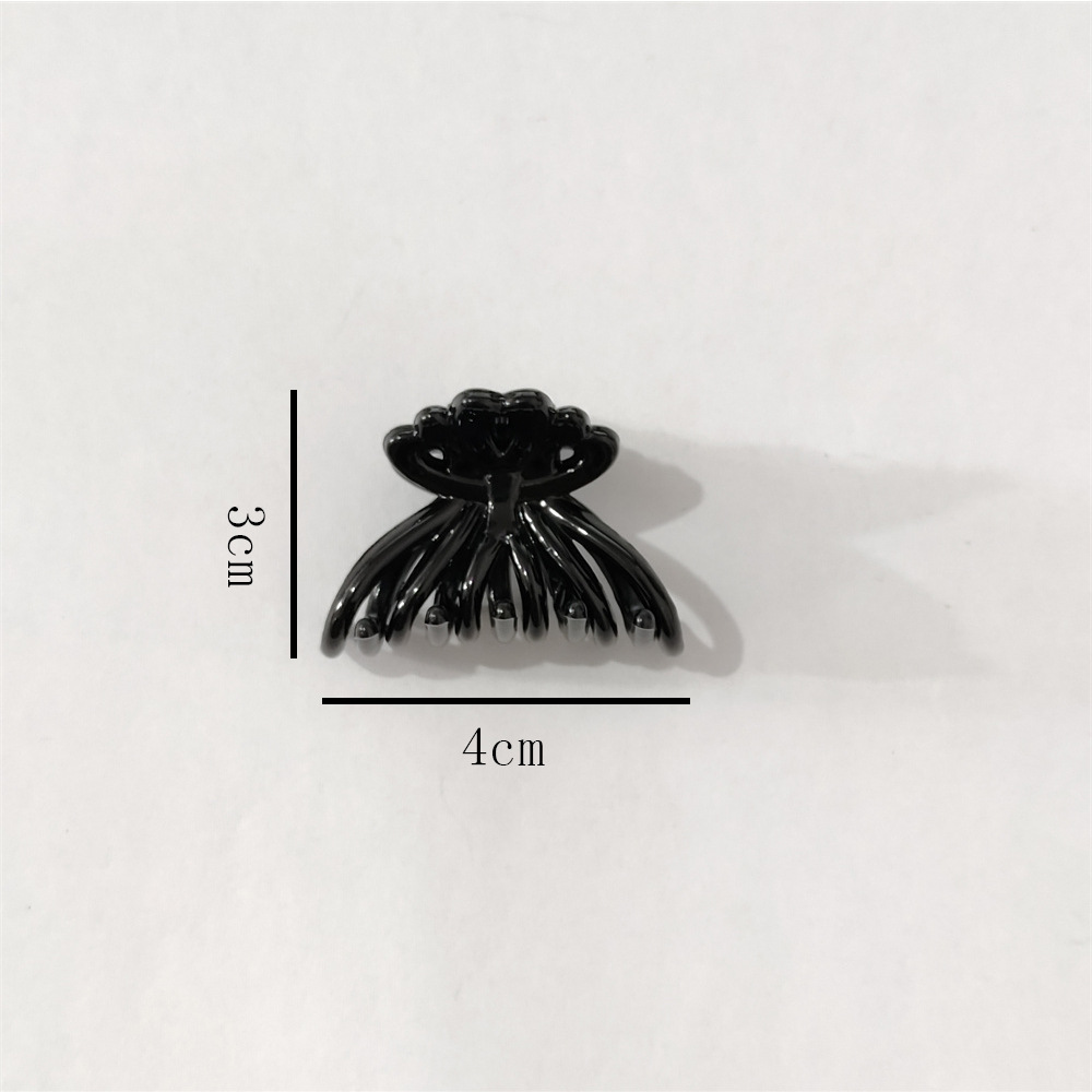 抖音黑色字母小抓夹底夹DIY发夹4cm刘海碎发夹现货花型领结形发抓详情7