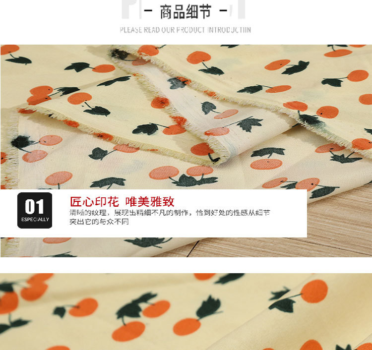 New Little cherry mask printed fabric dress fashion, four-sided elastic polyester digital printed micro-elastic fabric pic 20
