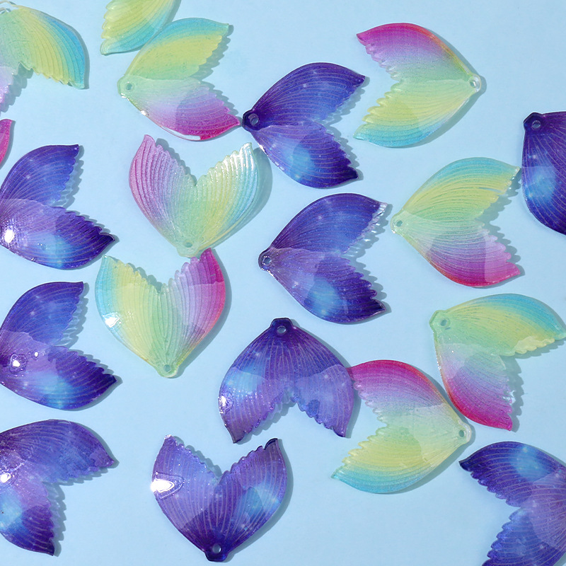 Mermaid tail acrylic piece earrings, pendants, hair clips, pendants, DIY handcrafted materials, bulk goods, accessories wholesale pic 9
