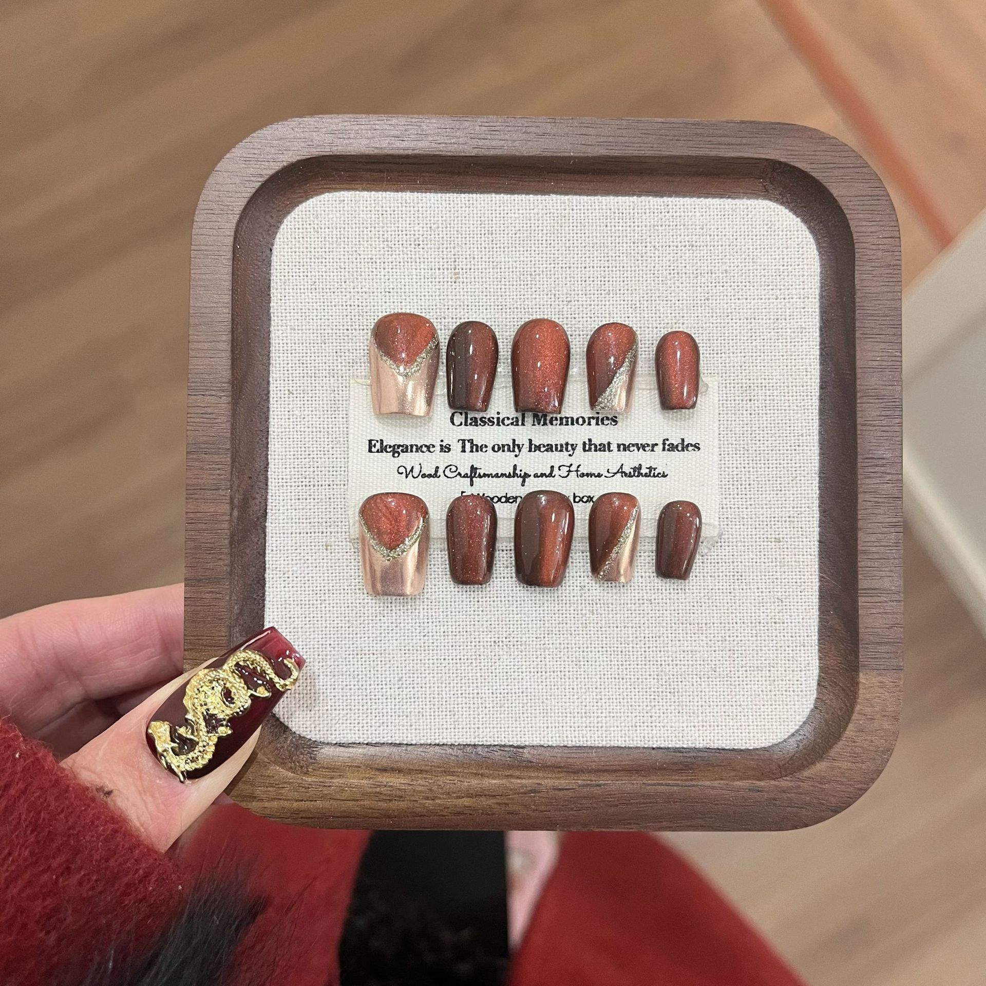 Jx春季清新新款穿戴甲片高级感纯手工制作美甲贴海洋密语粉桃芝士详情19