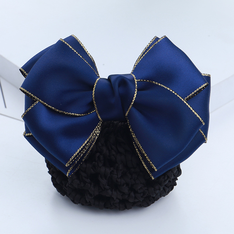 Professional hairpin, hair net, gold-edge bow, hair accessory, postal mobile headwear, nurse, work, hotel hairpin pic 26