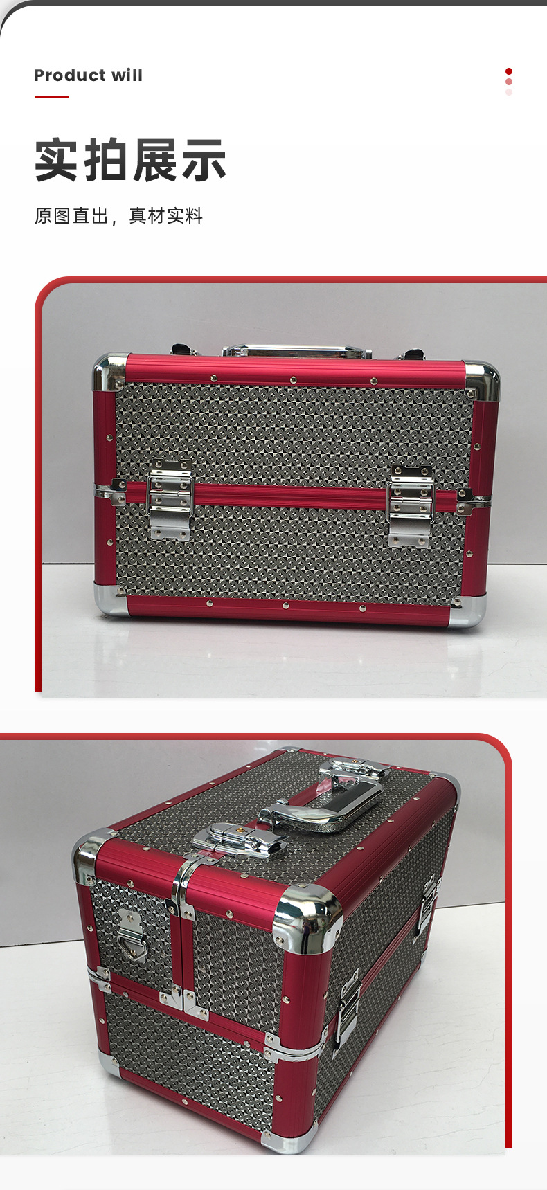 Nail art box, professional makeup artist suitcase, multi-layer tattoo toolbox, aluminum alloy portable makeup box pic 12