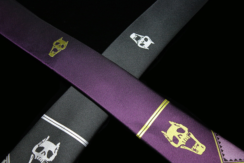 日版JOJO领带 奇妙冒险COS吉良吉影骷髅 黑灰色 紫色动漫领带周边详情15