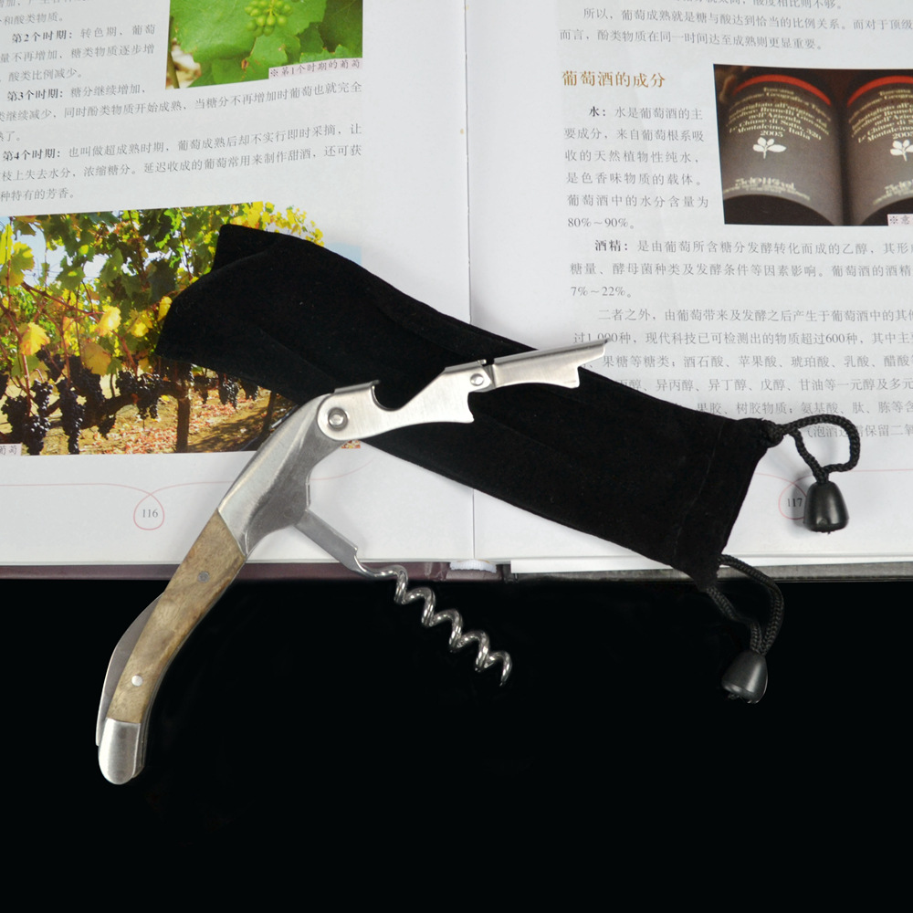 Creative kitchen gadgets, wine and red wine bottle openers, high-end shadow wood wine knives, multi-functional wine utensils pic 3