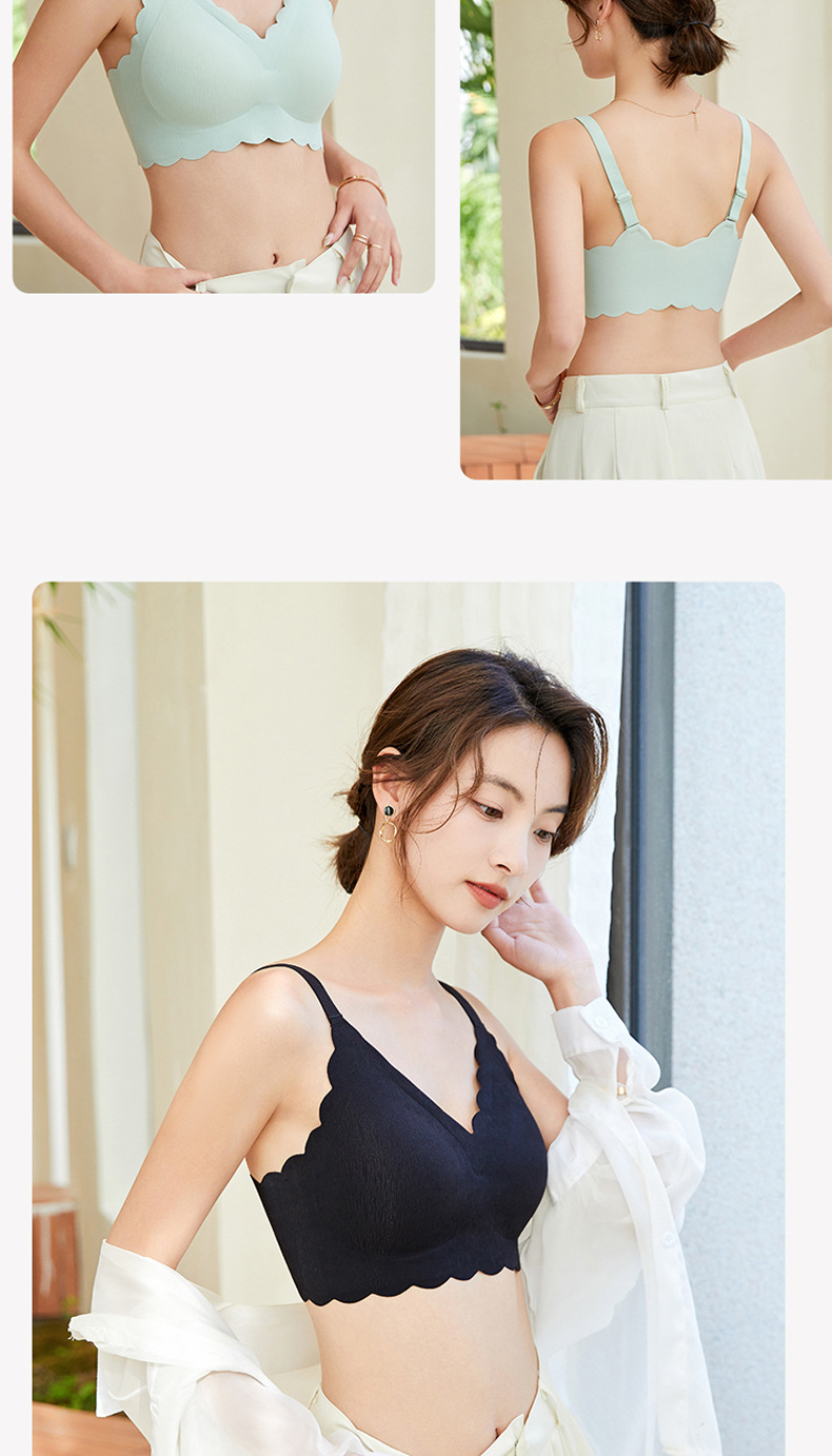 无痕女士内衣无钢圈运动薄款舒适调整型文胸聚拢大胸显小睡眠胸罩详情19