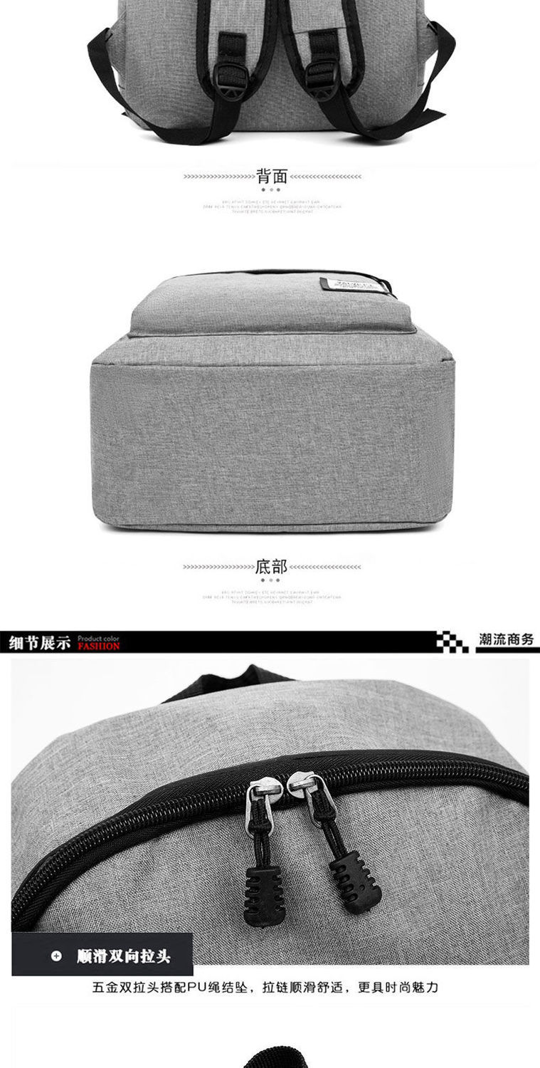 休闲书包男帆布简约双肩包男韩版背包大容量中学生书包电脑旅泓纳详情16