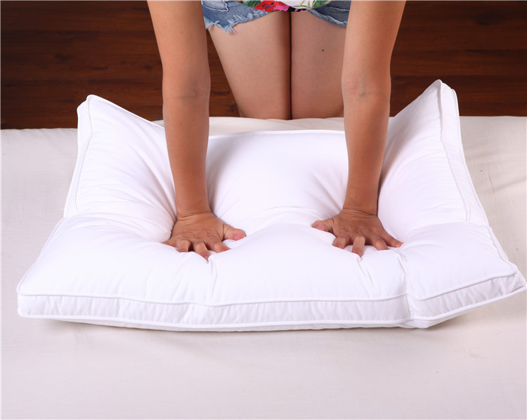 Wholesale five-star hotel pillow cores made of all-cotton feather velvet, adult single-person student neck protection pillows pic 16