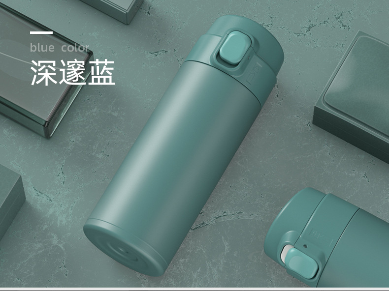 简约弹跳盖保温杯不锈钢时尚304网红水杯商务礼品创意马卡龙杯子详情21