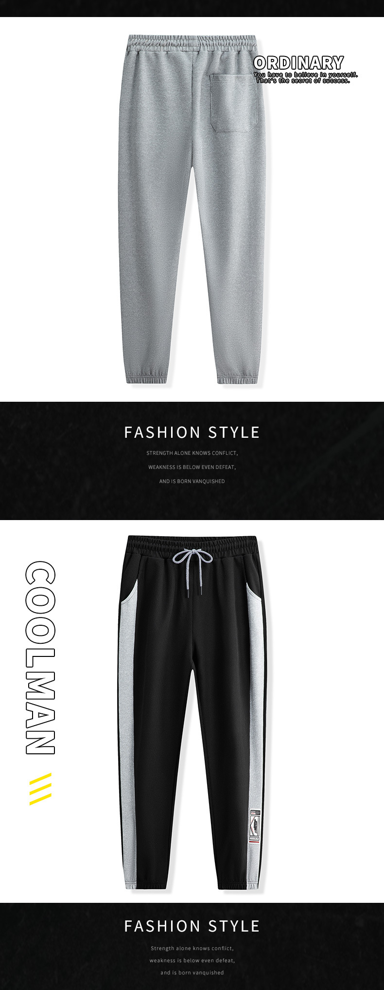 Waffle Casual pants for Men Spring/Autumn 2023 New trendy skinny sweatpants, drawstring loose sport pants for men pic 21