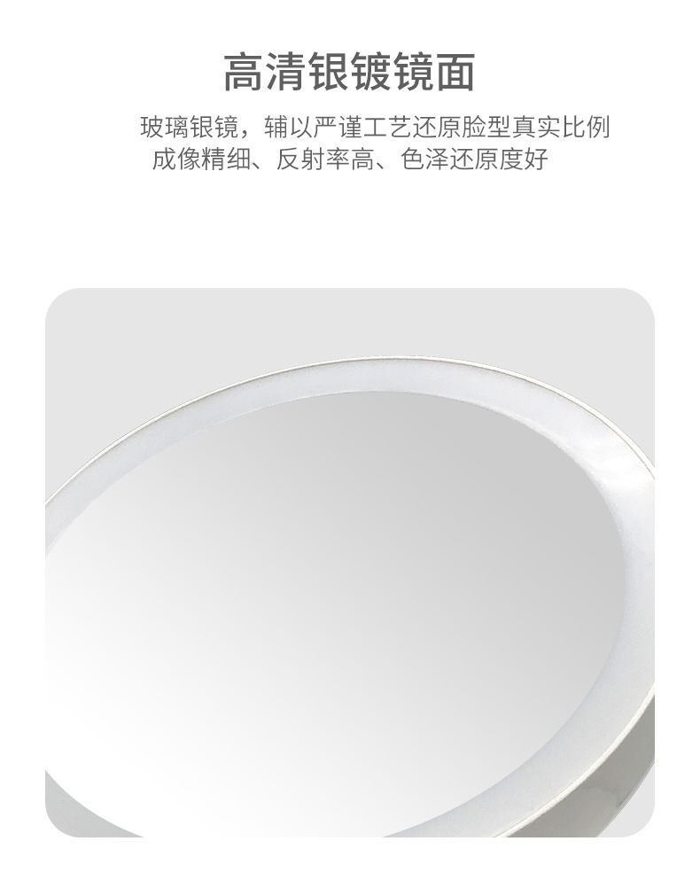 Double-sided led makeup mirror with light, desktop folding dressing mirror, portable supplementary lighting beauty mirror for student dormitories pic 9