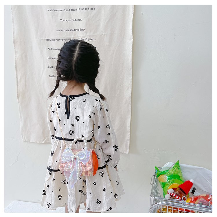 可爱女童斜挎包小香风时尚儿童手提斜背包包公主淑女珍珠包单肩包详情57