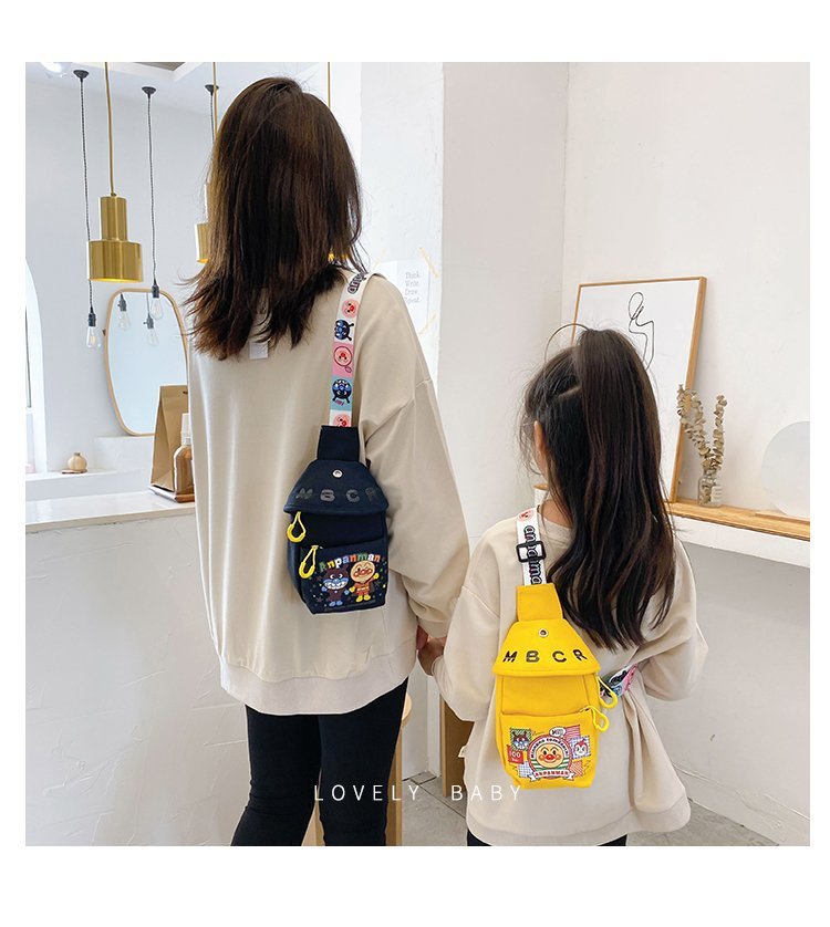 批发儿童胸包面包卡通超人包男女童帆布单肩斜挎包亲子手机儿童包详情15