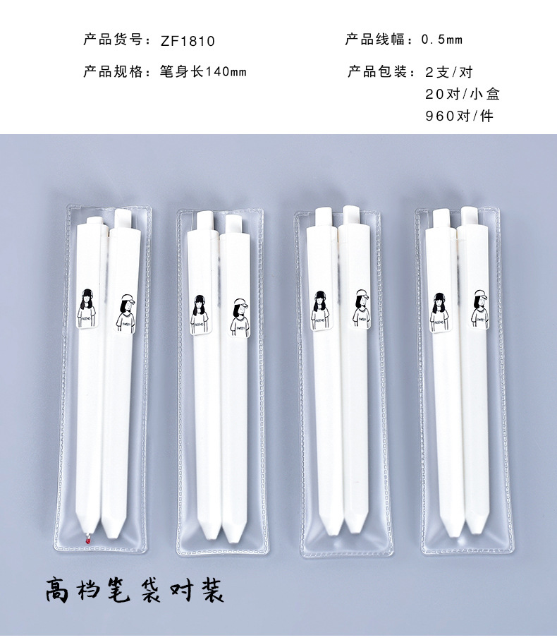 Zhongfan ZF1810 triangular rod signature Pen, plastic creative stationery, quick-drying gel pen wholesale pic 10
