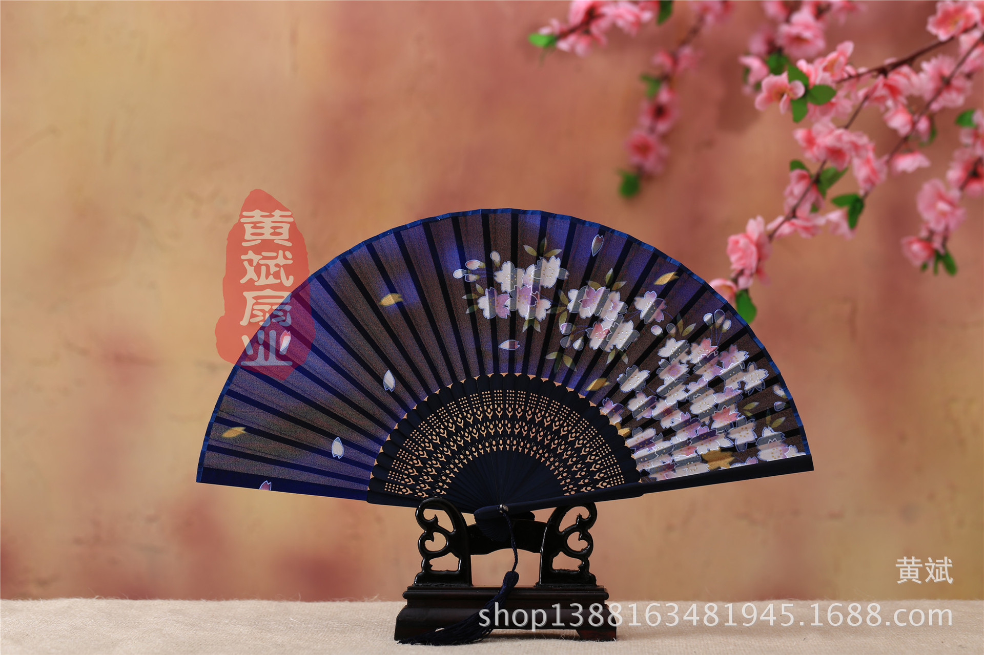 古风古典礼品真丝竹扇子日式和风扇樱花扇 折扇批发 舞蹈道具扇详情6