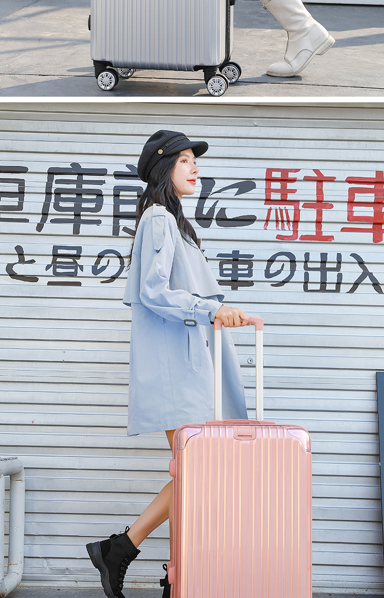 Aluminum frame suitcase with handle, swivel wheels, 20-inch password travel case, 24 Korean version fresh and clean luggage, carry-on suitcase pic 24